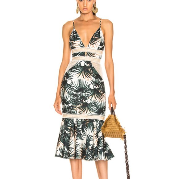 PatBO Dresses & Skirts - PatBO Palm Print Midi Dress